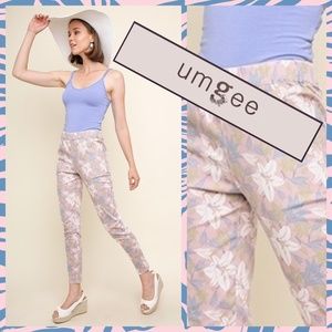 Umgee Floral Print High Waist Skinny Pant/Jeans